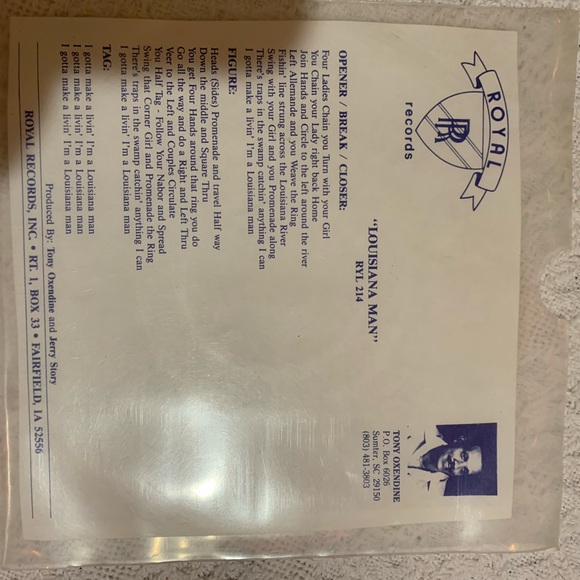 Royal Records RYL 214 “ Louisiana Man” Rare Square Dance 45 rpm vinyl record - Picture 4 of 4